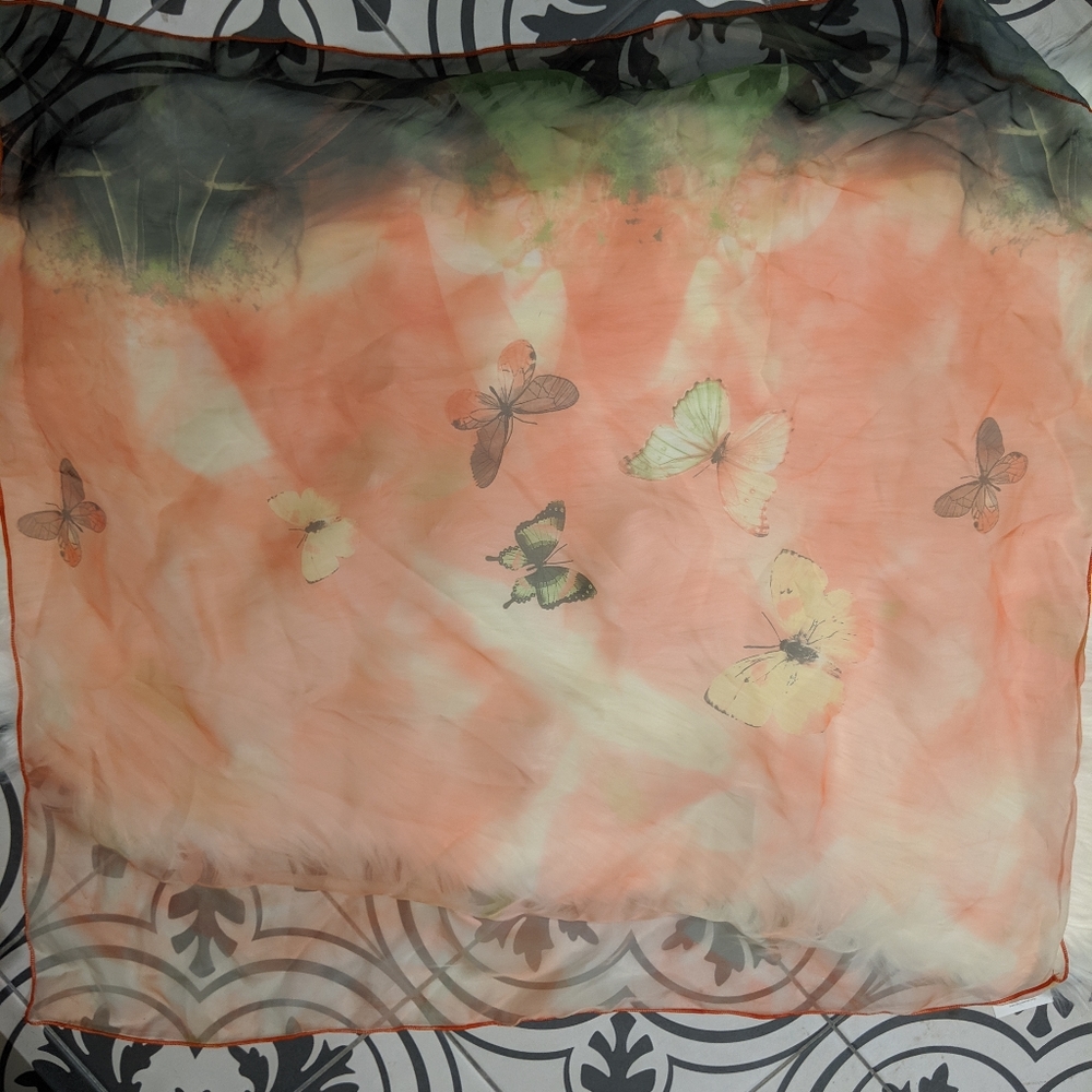 Silk butterfly scarf